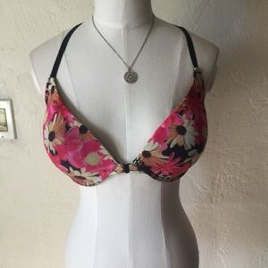 Bebe intimates floral front closure bra